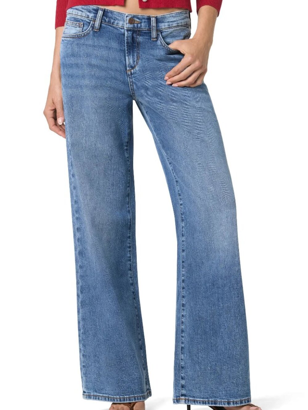 JOE'S Mid Rise Wide Leg Jeans in Status Qui